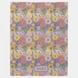 Manta Polar Rosas, Daisies, Sunflower Y Lilis