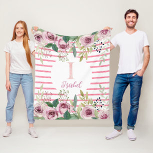 Manta Polar Rosas de acuarela