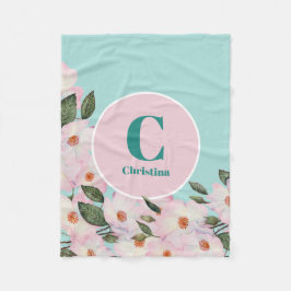 Manta Polar Rosas de acuarela Ballerina Monograma Floral Circu