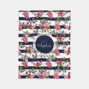 Manta Polar Rosas de la época del invierno con franjas acuátic