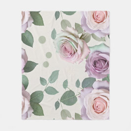 Manta Polar Rosas Pastel En Tonos De Lila Menta Y Rubor