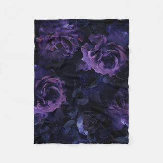 Manta Polar Rosas Purple Moody