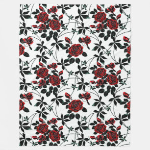 Manta Polar Rosas rojas.