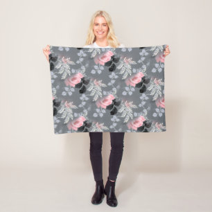 Manta Polar Rosas rosa suaves