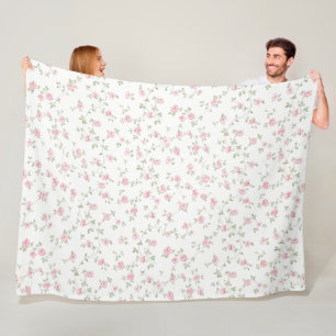 Manta Polar Rosas rosadas románticas vintage suaves florales d