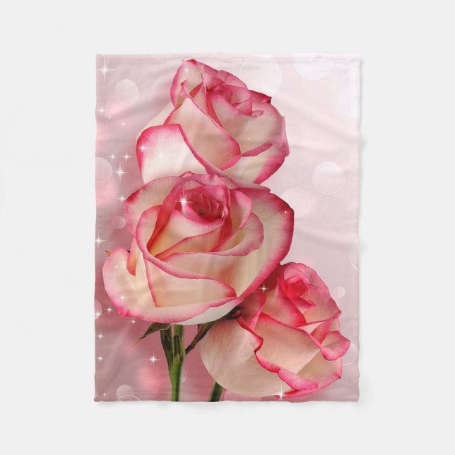 Manta Polar Rosas rosados (Anverso)