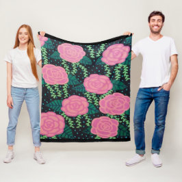 Manta Polar Rosas rosados de col