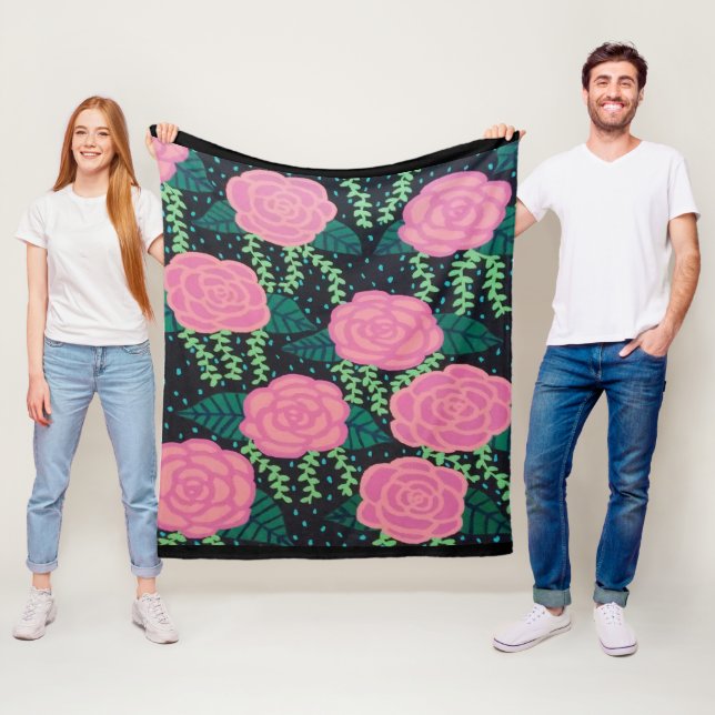 Manta Polar Rosas rosados de col (In situ)