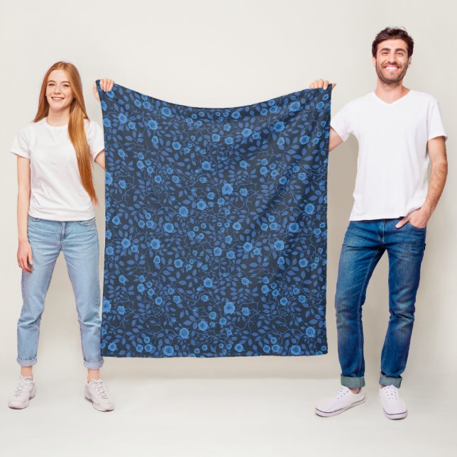Manta Polar Rosas salvajes de azul (In situ)
