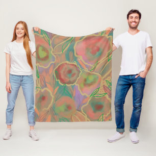 Manta Polar Rosas salvajes multicolores