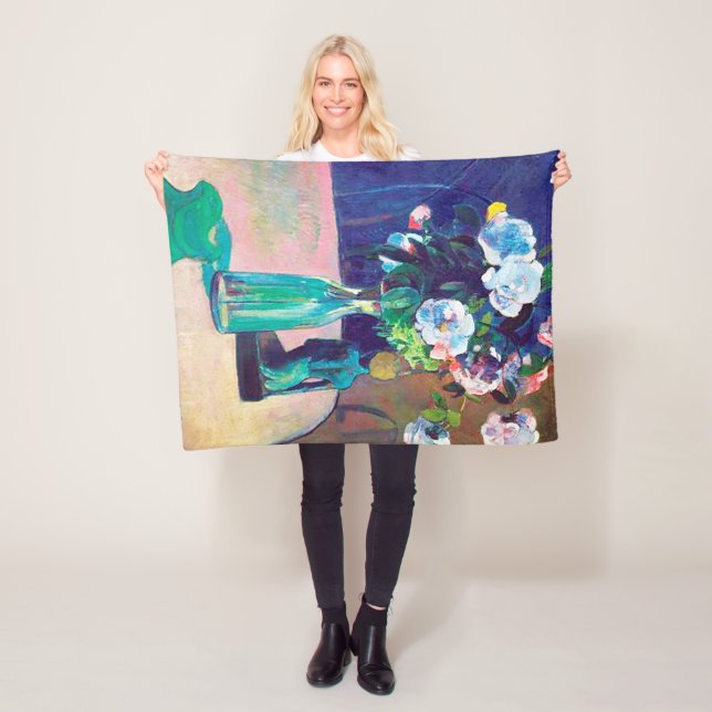 Manta Polar Rosas y estatuilla, Gauguin (In situ)