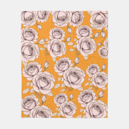 Manta Polar Rose Floral Fleece Blanket 