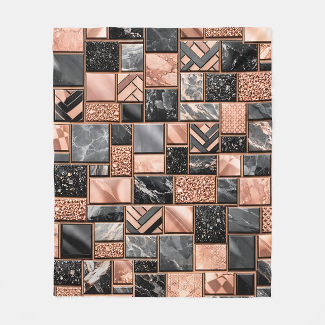 Manta Polar Rose Gold Black Marble Mosaic (Anverso)