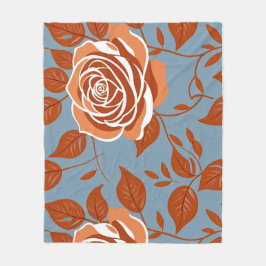 Manta Polar Rose With Warm Tones Of Orange And Rust
