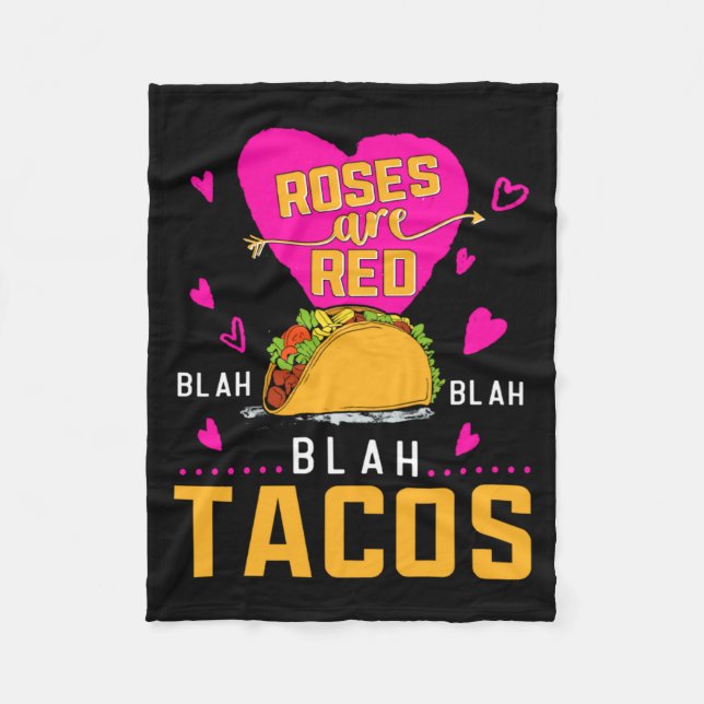 Manta Polar Roses Are Red Blah Blah Blah Tacos Foodie Valentin (Anverso)