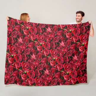 Manta Polar Roses rojos