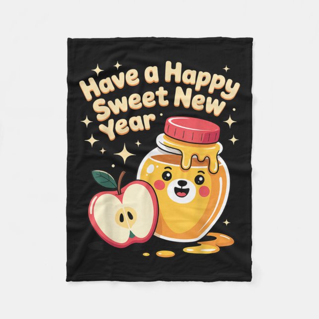 Manta Polar Rosh Hashanah Feliz Año Nuevo dulce oso jewi (Anverso)