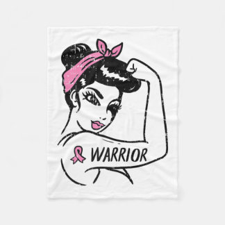 Manta Polar Rosie Riveter Pink, guerrera del cáncer de mama qu