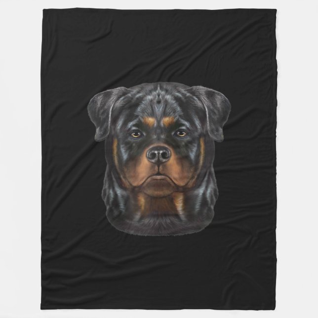Manta Polar Rottweiler Dog Face Zip Hoodie (Anverso)