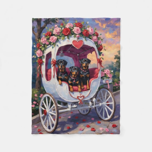 Manta Polar Rottweiler Dog Valentine's Day (Anverso)