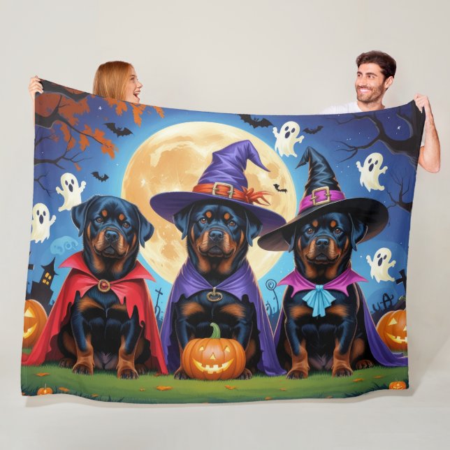 Manta Polar Rottweiler Dogs Pumpkin Halloween Funny (In situ)
