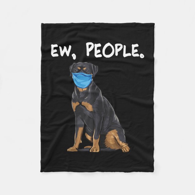 Manta Polar rottweiler ew people perro con mascara de cara (Anverso)