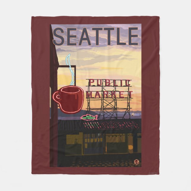 Manta Polar Rótulo del mercado del lugar de SeattlePike y (Anverso)