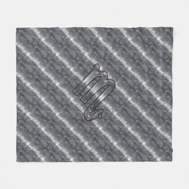 Manta Polar Rótulo Escorpio Zodiaco en estilo angustiado (Frente (Horizontal))