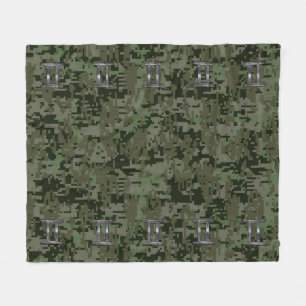 Manta Polar Rótulo Gemini Zodiac en el Camo Digital Verde
