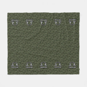 Manta Polar Rótulo Libra Zodiac sobre el camo digital verde ol