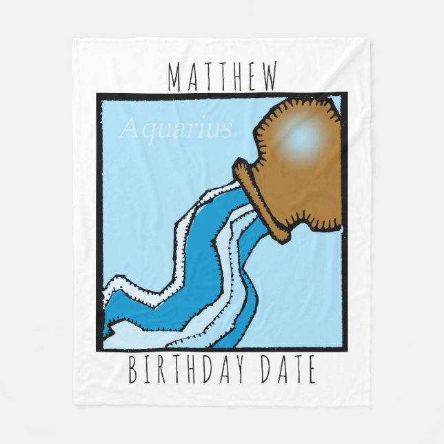 Manta Polar Rótulo Zodiac Aquarius (Anverso)