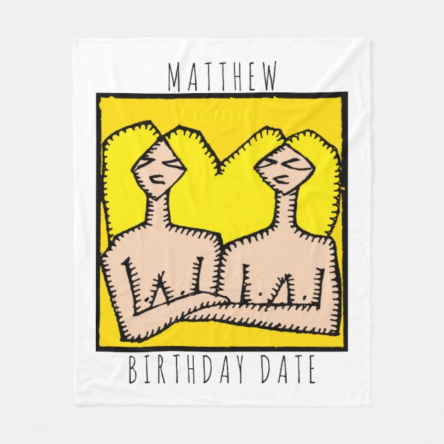 Manta Polar Rótulo Zodiac Gemini (Anverso)