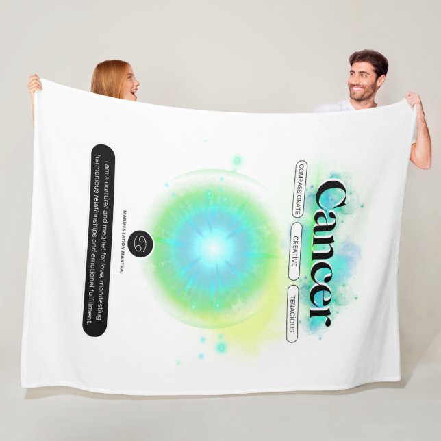 Manta Polar Rótulo Zodiaco moderno Cáncer Cita Elemento Agua (In situ)