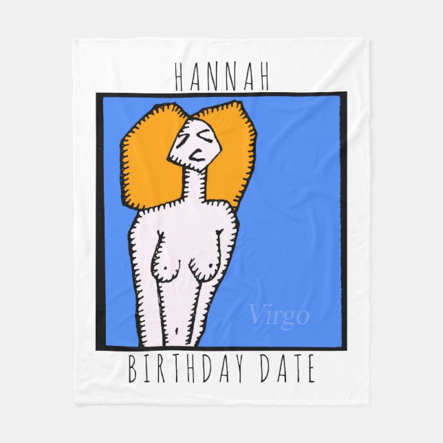 Manta Polar Rótulos Zodiac Virgo personalizado (Anverso)