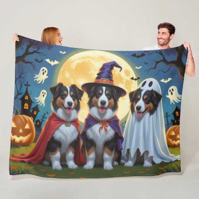 Manta Polar Rough Collie Dogs Pumpkin Halloween Funny (In situ)