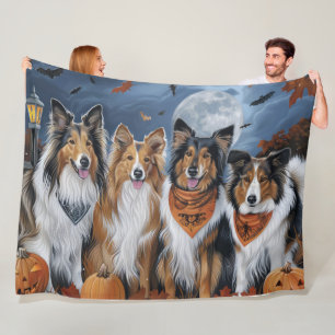 Manta Polar Rough Collie Halloween Espeluznante