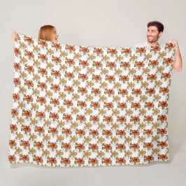 MANTA POLAR ROWS OF TAN GINGERBREAD HOMBRES NAVIDADES COOKES