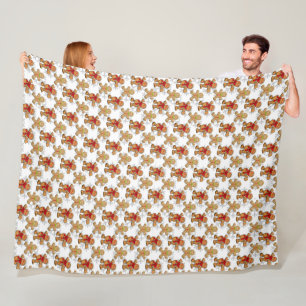MANTA POLAR ROWS OF TAN GINGERBREAD HOMBRES NAVIDADES COOKES