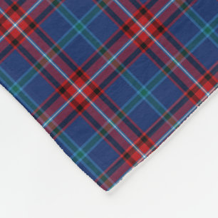 Manta Polar Royal Blue and Red Plaid Glenn Tartán