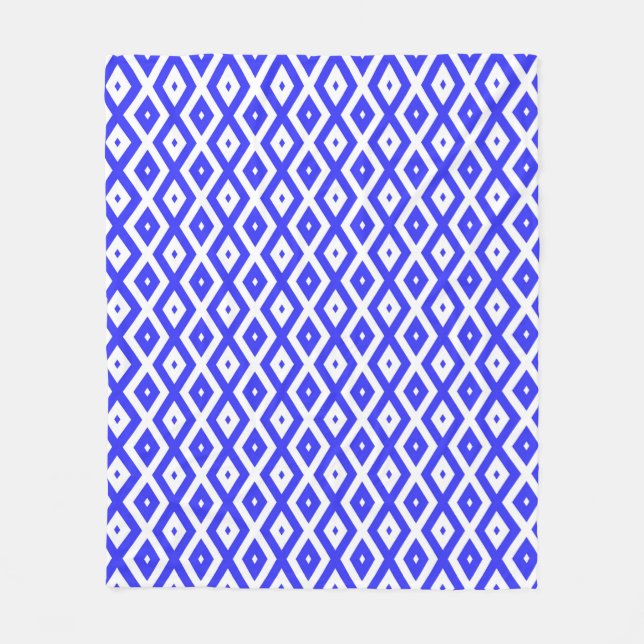 Manta Polar Royal blue and white diamond pattern (Anverso)