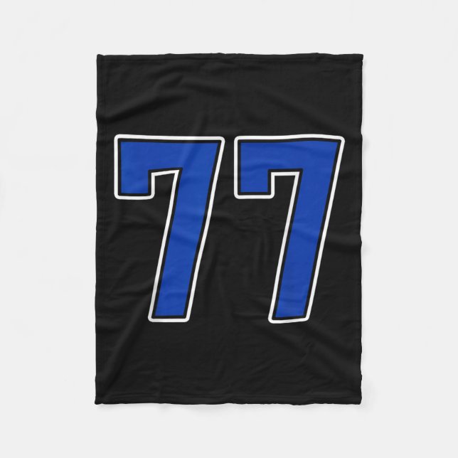 Manta Polar Royal Blue White Number 77 Jersey Player Uniform # (Anverso)