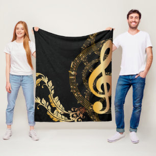 Manta Polar Royal Music Note oro negro