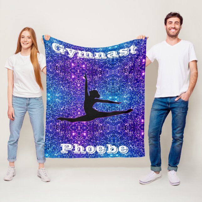 Manta Polar Royal Sparkle Gymnastics Fleece Blanket (In situ)