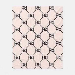Manta Polar Rubor Pink Modern Luxury Girly Monograma Inicial