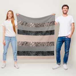 Manta Polar Rubor Purpurina, franjas de vidrio #1 #brillante