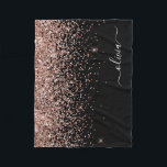 Manta Polar Rubor Rosa Rosa Oro Negro Purpurina Monograma Nomb<br><div class="desc">Oro Rosa - Nombre Monograma del Purpurina Rubor Pink and Black Faux Sparkle y Mapa inicial de la flota. Esto hace que el dulce perfecto cumpleaños 16, boda, ducha de novia, aniversario, ducha de bebé o fiesta de soltera sea regalo para alguien que ama el lujo glam y los estilos...</div>