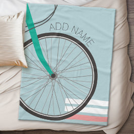 Manta Polar Rueda de bicicleta Hipster con nombre personalizad