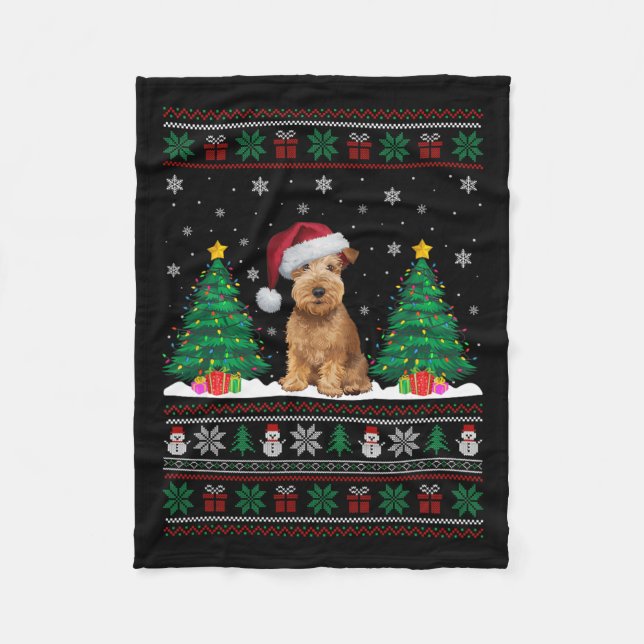 Manta Polar Rueda Recubierta Suave Perro Terrier Navidad Árbol (Anverso)
