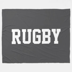 Manta Polar RUGBY Deportivo Atlético Texto Blanco Sobre Gris P