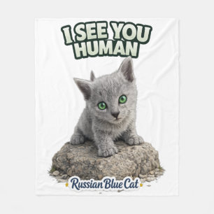 Manta Polar Russian Blue Cat Fleece Blanket